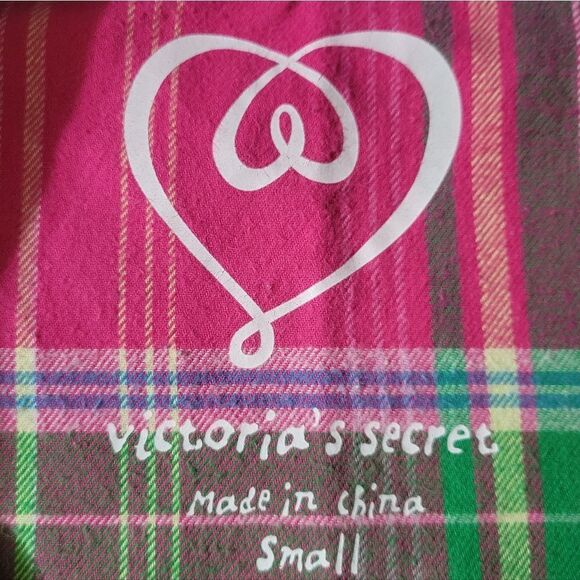 Victoria's Secret Rainbow Stripe Plaid Button-Down Pink Long Sleeve Shirt - Picture 3 of 16